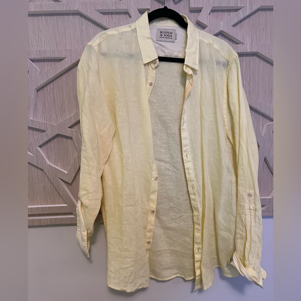 Scotch and soda brand - yellow Linen Button Down shirt